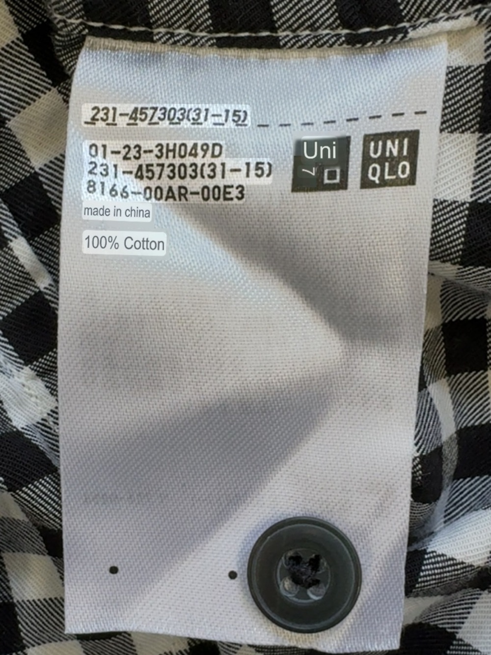Uniqlo x Ines De La Fressange Cotton Button-Front Gingham Blouse - Black & White - Picture 4 of 12